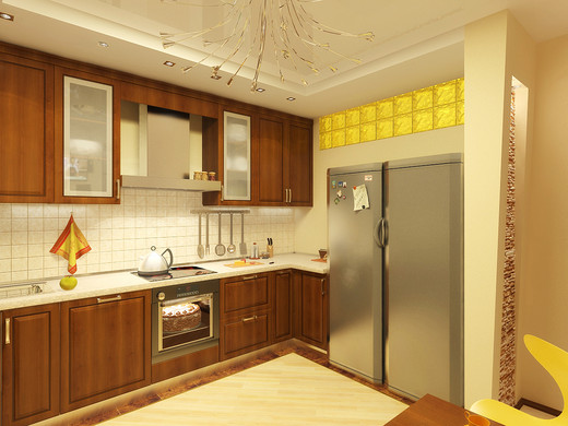Дизайн-проект интерьера четырехкомнатной квартиры в современном стиле.. Кухня