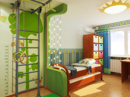 Дизайн-проект интерьера четырехкомнатной квартиры в современном стиле.. Детская