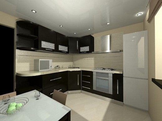 Проект трехкомнатной квартиры. Кухня