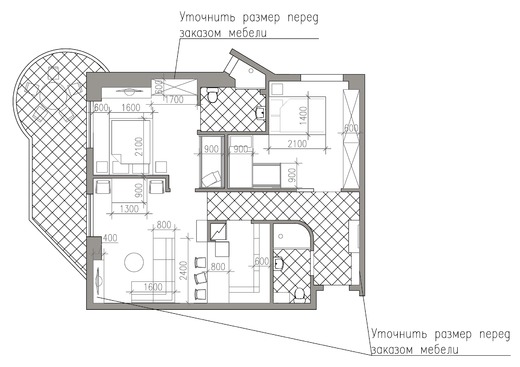 Двухкомнатные апартаменты в Албании. Планировки