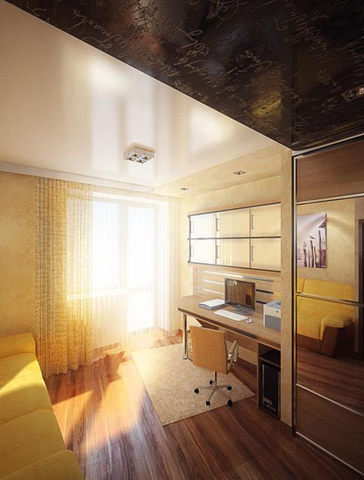 Дизайн интерьеров трехкомнатной квартиры.. Спальня