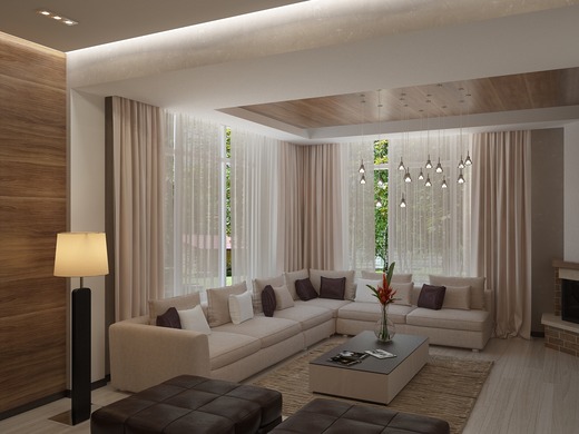Дизайн дома в Крыму от студии Kucherenko Design. Гостиная