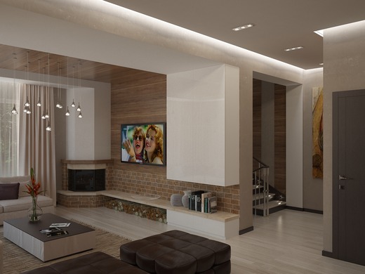 Дизайн дома в Крыму от студии Kucherenko Design. Гостиная