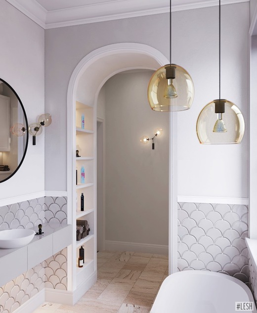 Современная ванная комната в загородном доме — Интерьеры квартир, домов .