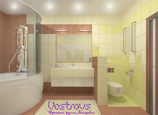 Ванная комната в натуральных цветах. Ванная
