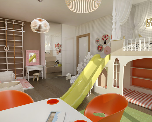 Дизайн-проект трехкомнатной квартиры. Детская