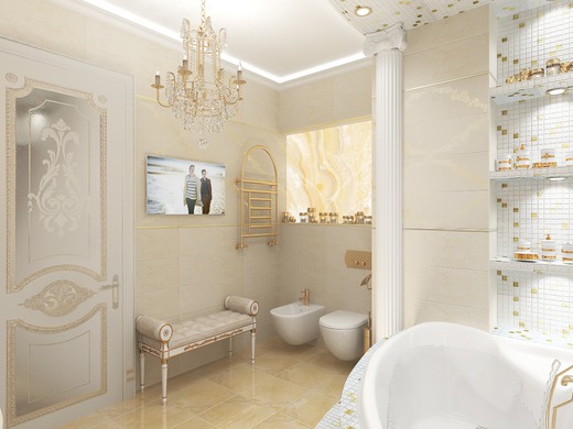 Ванная комната в 3-комнатной квартире (г.Москва). Ванная