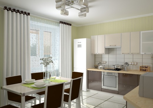 Дизайн интерьера кухни на Лукашевича. Кухня