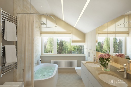 Дизайн дома в современном стиле. Ванная