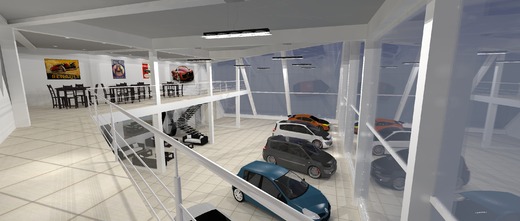 Интерьер выставочного зала автосалона Renault. Торгово-выставочный комплекс