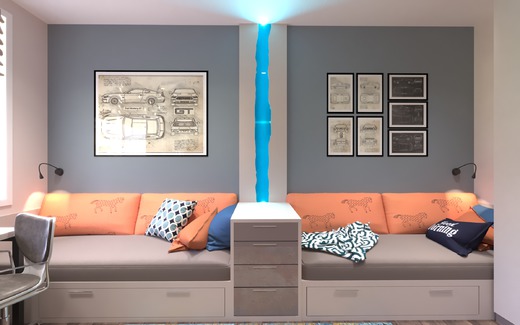 Дизайн-проект интерьера трехкомнатной квартиры в стиле НЕОклассика. г. Москва. Детская