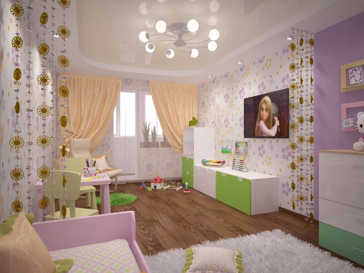 Детская для девочки в квартире 68 кв.м. в Санкт-Петербурге. Детская