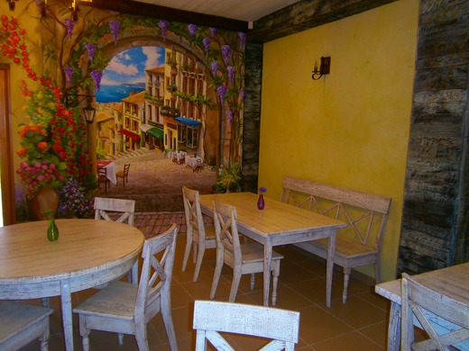 Роспись стен в кафе "Ароматы Прованса", . Ресторан, кафе, бар