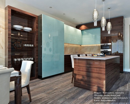 Дизайн-проект Таунхауса в Бердске (Кухня-гостиная 1 этаж). Кухня
