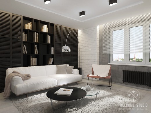 Четырёхкомнатная квартира «Manhattan’s loft». Гостиная