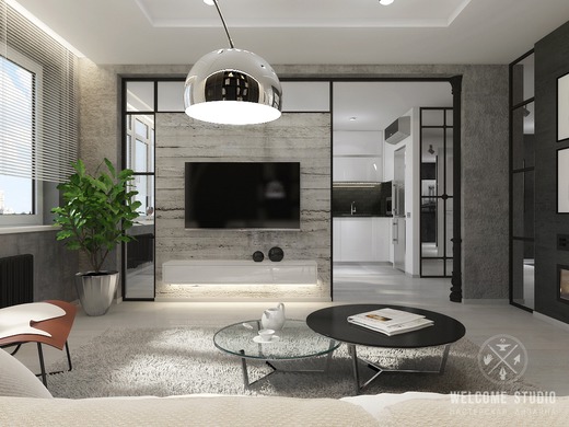 Четырёхкомнатная квартира «Manhattan’s loft». Гостиная