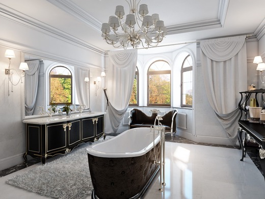Ванная комната в классическом стиле . Ванная