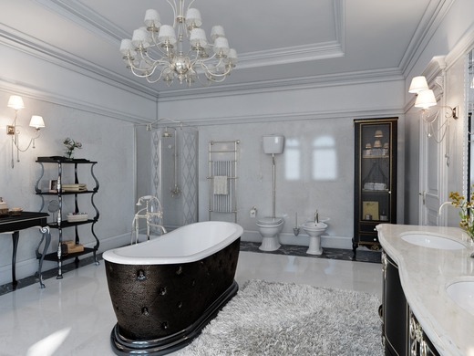 Ванная комната в классическом стиле . Ванная