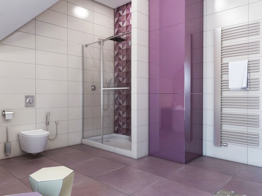Проект ванной комнаты - розовый цвет . Ванная
