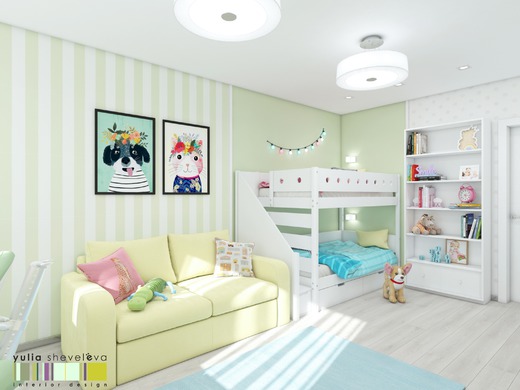Детская комната в проекте квартиры "Бунинские луга". Детская