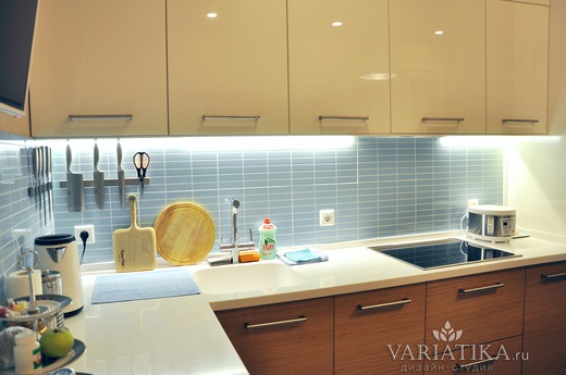 Фото - Дизайн однокомнатной квартиры - 44 м². Кухня