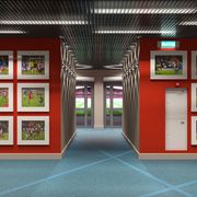 Проект переоформления зоны коридора в футбольном клубе Уфа. 