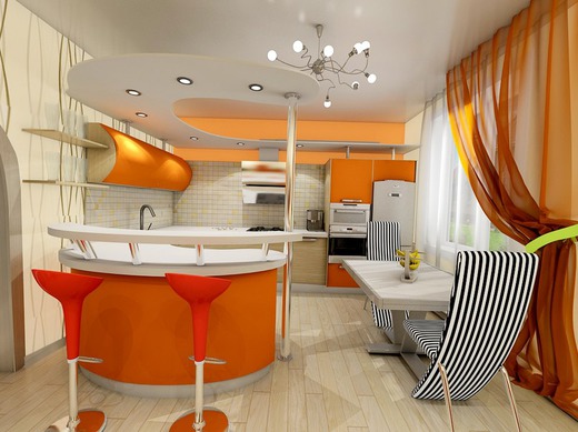 Оранжевая кухня. Кухня