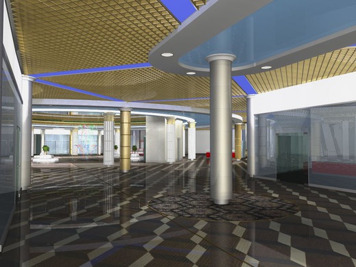 Разработка концепции потолков и освещения центрального холла. Торгово-выставочный комплекс