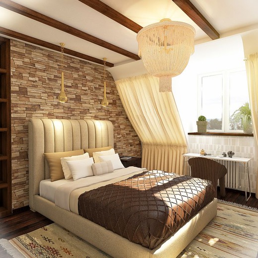 мансардная квартира стиль лофт спальня — Интерьеры квартир, домов .