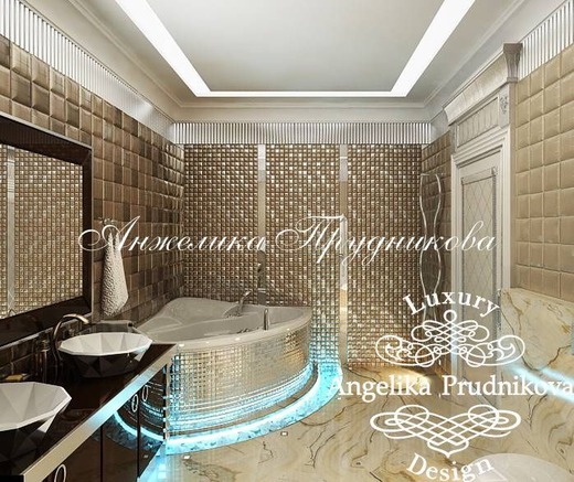 Дизайн-проект пентхауса в стиле ар деко в Москве. Ванная
