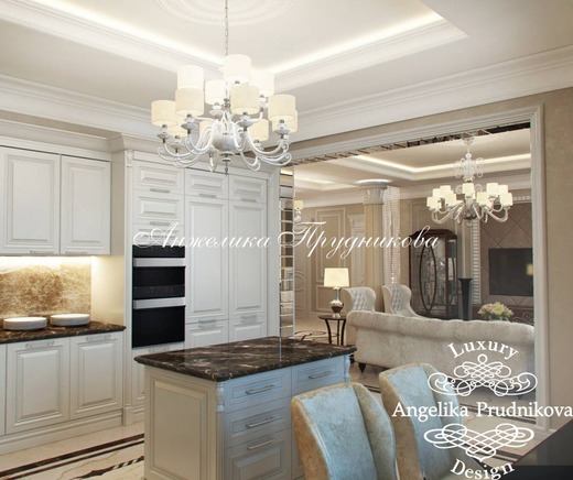 Дизайн-проект квартиры в английском стиле в Клубном доме на Чайковского. Кухня