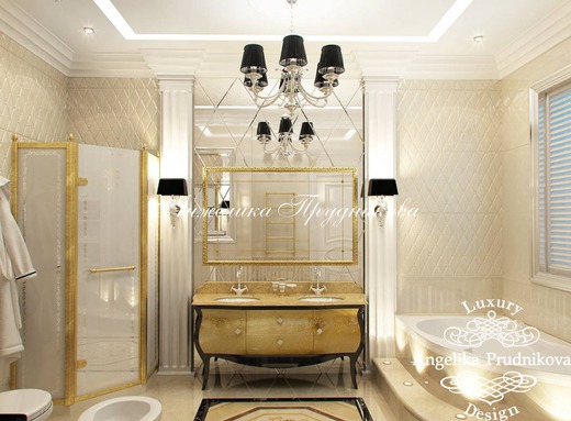 Дизайн-проект квартиры в английском стиле в Клубном доме на Чайковского. Ванная