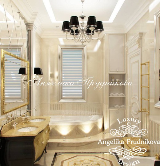 Дизайн-проект квартиры в английском стиле в Клубном доме на Чайковского. Ванная