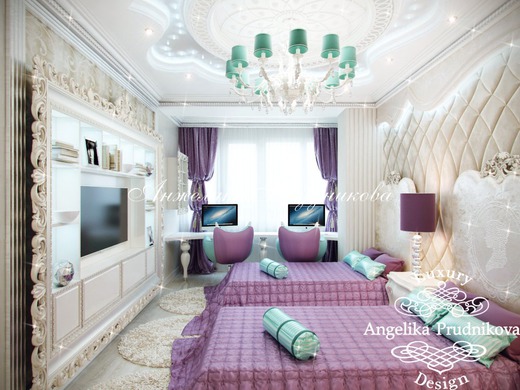 Дизайн интерьера маленькой квартиры в стиле Ар Деко в Москве. Детская