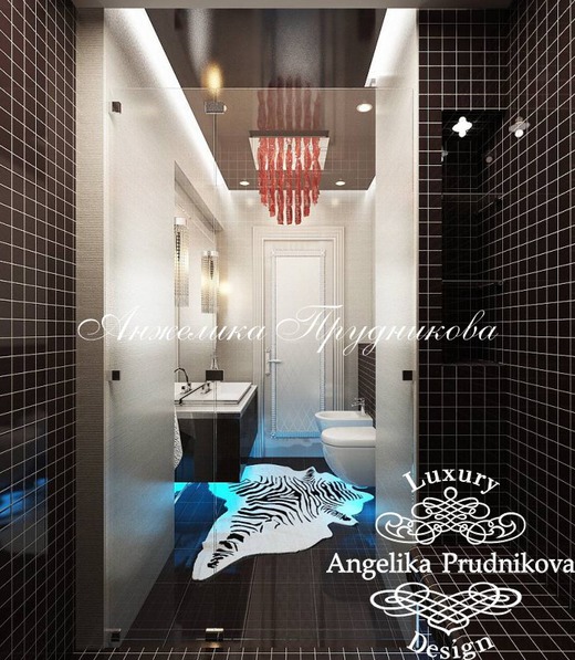 Дизайн интерьера маленькой квартиры в стиле Ар Деко в Москве. Ванная