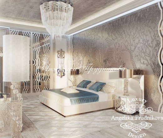 Дизайн квартиры в светлых тонах в ЖК «Резиденция Монэ»: лучшие фото. Спальня
