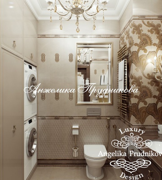 Дизайн-проект интерьера квартиры в стиле ар-деко в ЖК Фортепьяно на Ленинском. Ванная