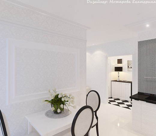 Дизайн-проект однокомнатной квартиры 40 м2., 2017 г.. Кухня
