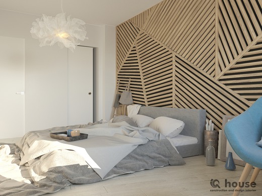 Дизайн спальни в скандинавском стиле. Спальня