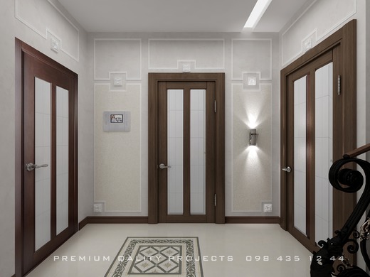 Дизайн интерьера холла 19.4 кв / Мариуполь 2017 дом 130 кв . Коридор; Холл